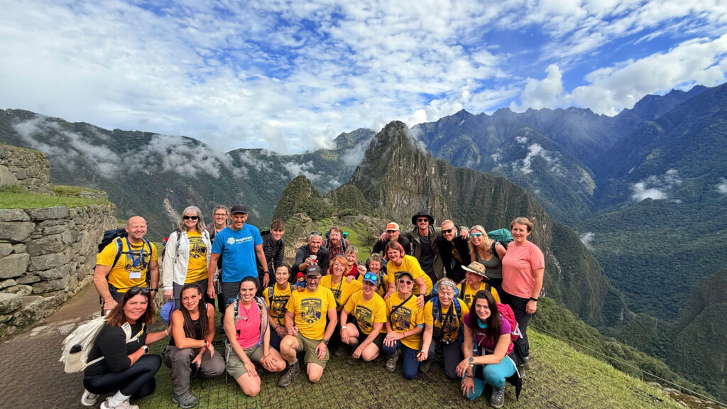 Hospiscare fundraising group above Machu Picchu